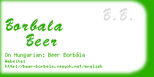 borbala beer business card